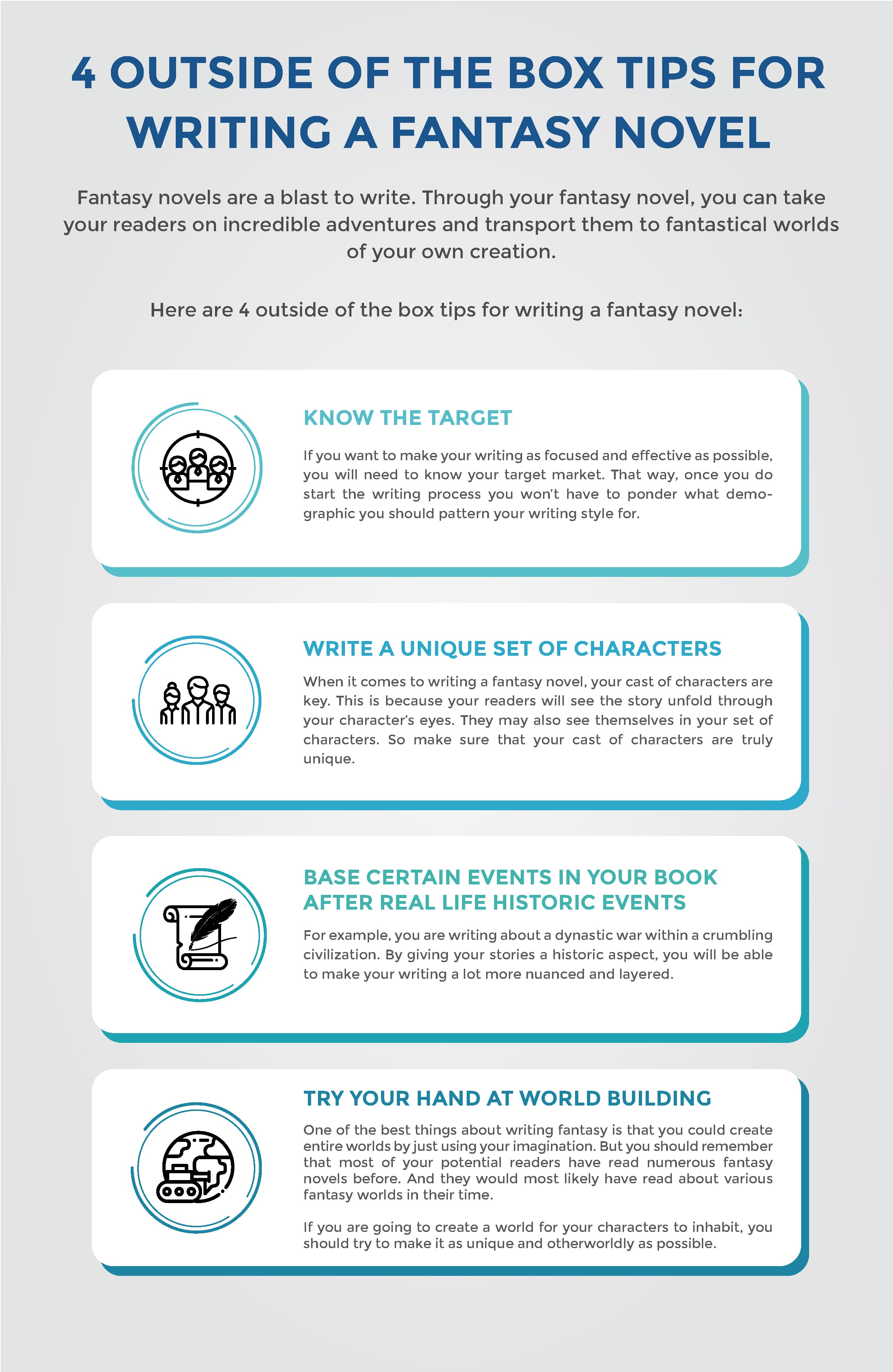 4 outside of the Box Tips  for Writing  a Fantasy Novel 